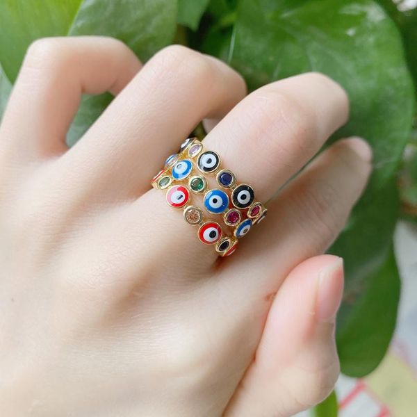 

wedding rings fashion jewelry eye ring turkish enamel, Slivery;golden