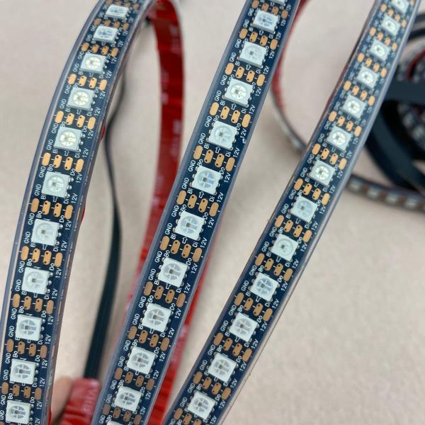 

strips black pcb 96leds/m ws2815 dc12v addressable full color rgb led strip;3m/reel;epoxy resin filled in the tube;ip68