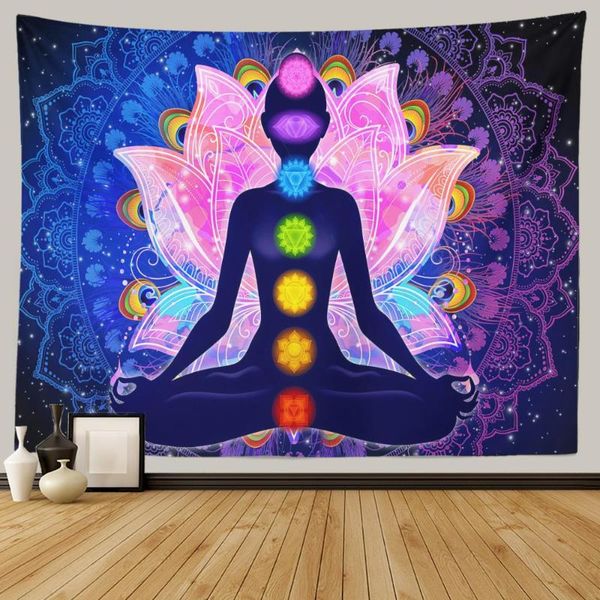 

tapestries sepyue buddha statue meditation chakra tapestry wall hanging mandala cloth yoga carpet boho