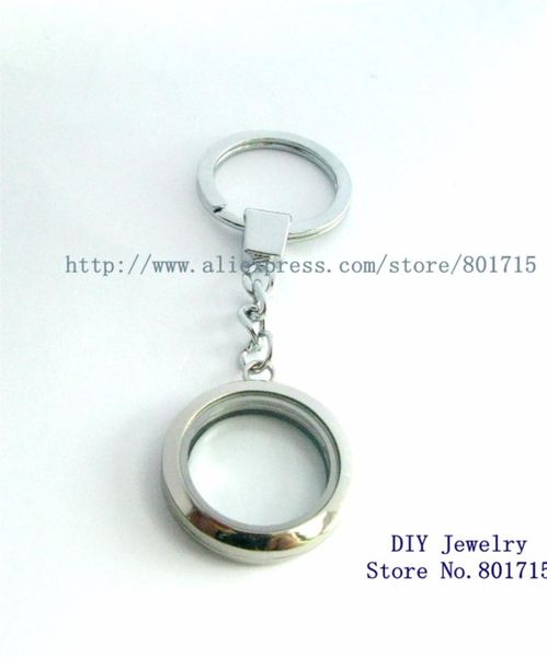 

keychains magnetic floating locket keychain solid round about 30mm could put in charm wholesales, Silver