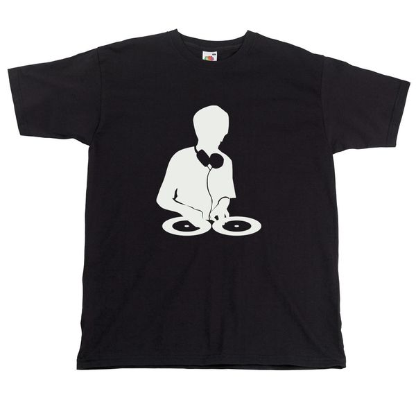 

music tshirt dj silhouette cool band tshirt music dj, White;black