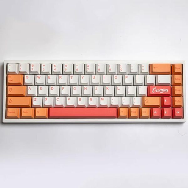 

keyboards peaches orange white keycaps for cherry mx gateron kailh boxc switch mechanical keyboard profile 141 keys pbt key cap