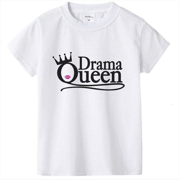 

drama queen funny girl shirts baby girls summer short sleeve o neck white tee print casual clothes fashion, Blue
