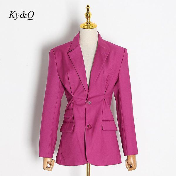 

women's suits & blazers solid black casual single breasted coat jacket long sleeve notched collar pockets rose red suit blazer women of, White;black