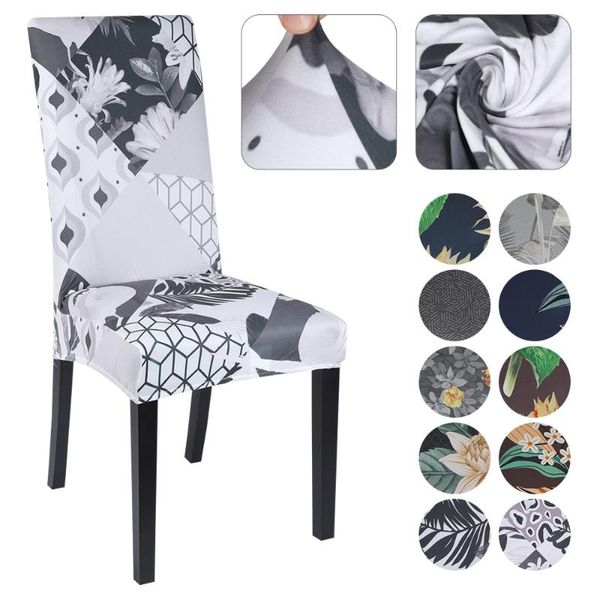 

chair covers printed cover spandex stretch elastic slipcovers protectors for dining room wedding banquet party el 1pcs