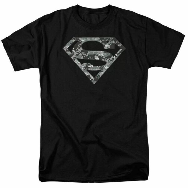 

urban camo superman logo t shirt licensed comic book movie tee black, White;black