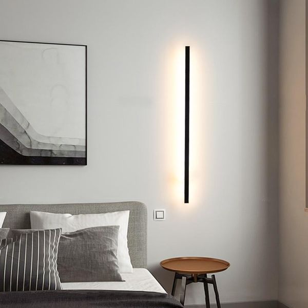 

wall lamp minimalist bedroom living room background corner atmosphere nordic led strip study bedside