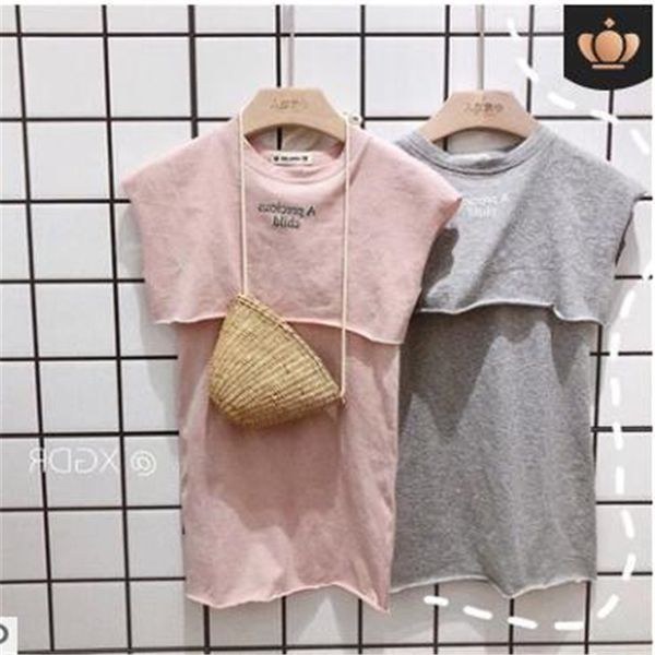 

kids 2021 summer clothes set 2pieces girl outfits set tshirt dress children tracksuit kids girls clothes suit, White