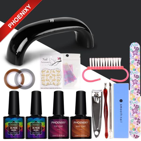 

nail art kits 2pcs gel polish set for manicure with lamp dryer mini machine lak