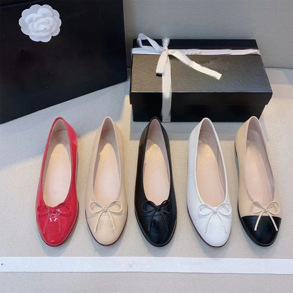 

small fragrance single shoes women's flat bottomed round head shallow mouth ballet small leather color, Black