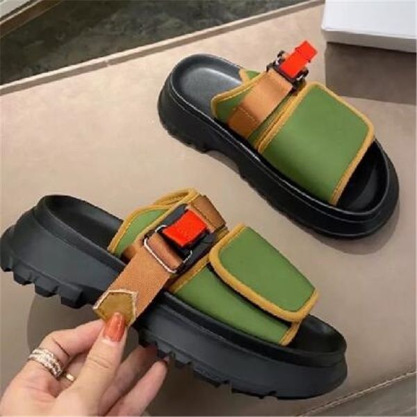 

green open toe slippers elegant ladies mujer female leather women new shoes, Black