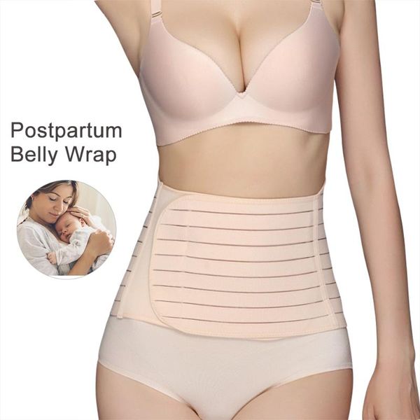 

waist support postpartum belt belly recovery tummy band girdle corset body shaper postnatal c section trainer pelvis wrap shapewear, Black;gray