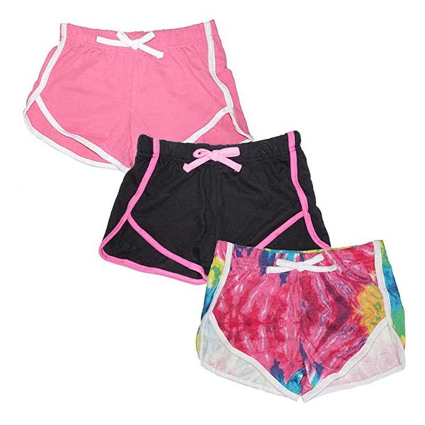 

shorts 3pcs baby girls summer beach kids comfortable loose short pants fashion workout sports costume for girl children, Black