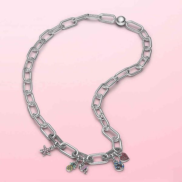 

925 sterling silverhollow me necklace for bracelets suitable for women to wear diy jewelry, Golden;silver