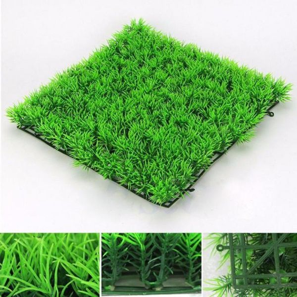 

decorations green artificial grass lawn aquarium decoration fish tank plant ornament background 23x23cm
