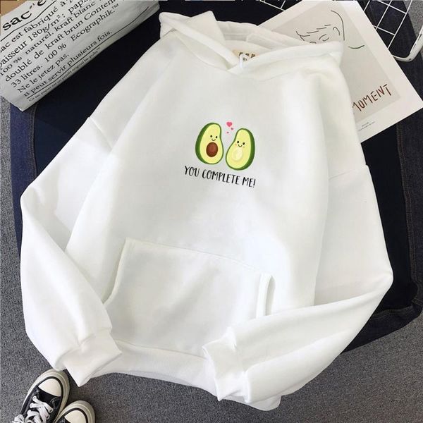 

men's hoodies & sweatshirts you complete me avocado novelty printing with pocket long sleeve hoodies. outdoors hoodie creative sweatshi, Black