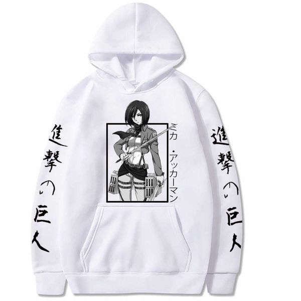 

attack on titan anime hoodie pullovers long sleeve casual fashion woman y0820, Black