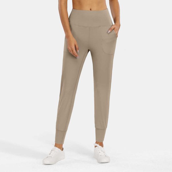 

tracksuits sports clothes high waist stretch yoga women's nine point pocket fitness pants, Gray