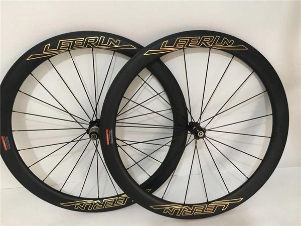 

bike wheels 2021 carbon fiber road v brake 23/25mm wide clincher/tubular/tubeless gold paint riding more shiny