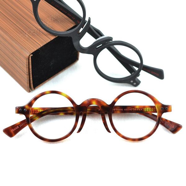 

fashion sunglasses frames acetate glasses frame men women handmade wood eyeglasses brand vintage small round optical box 323, Black
