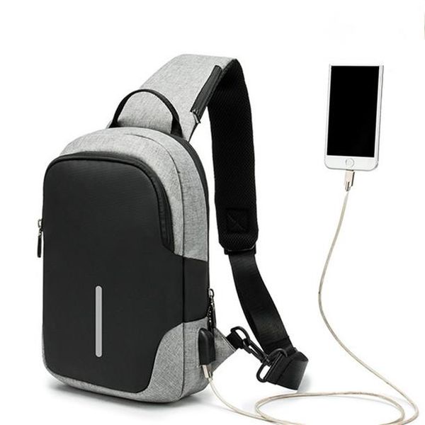 

waist bags multi-function bag outdoor sport for men high capacity chest waterproof usb charge sling travel solid shoulder