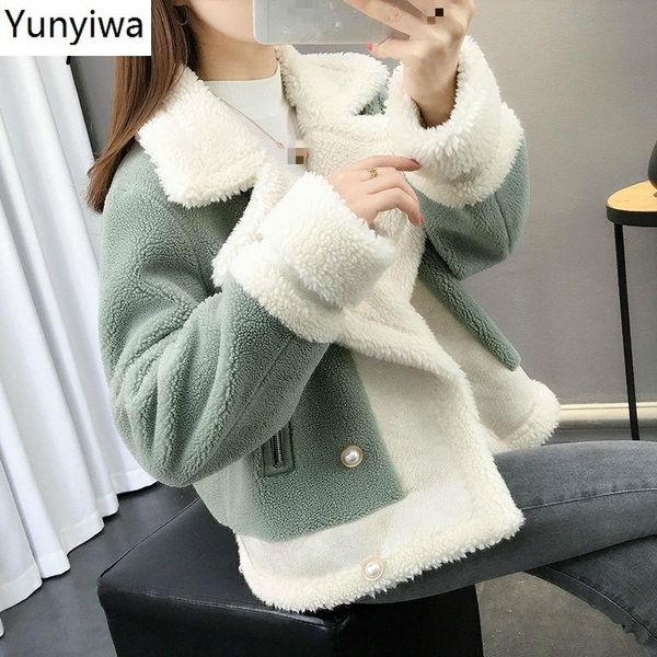 

panelled patckwork loose jackets turn-down collar chic pearl button femme coats fall 2021 simple fashion women clothing women's, Black;brown