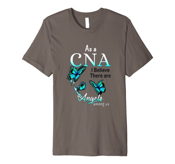 

as a cna i believe there are angels among us - cna premium t-shirt, White;black