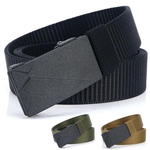 

belts 2021 nylon canvas men's and women's automatic buckle belt casual fashion outdoor sports travel jeans, Black;brown
