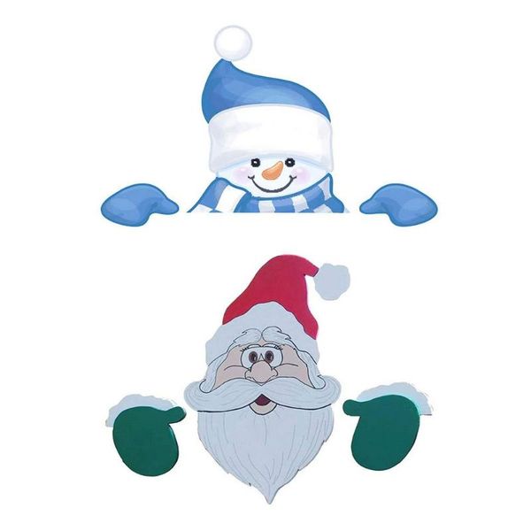 

christmas decorations fence peeker santa snowman decoration cute sign ornaments for yard art garden