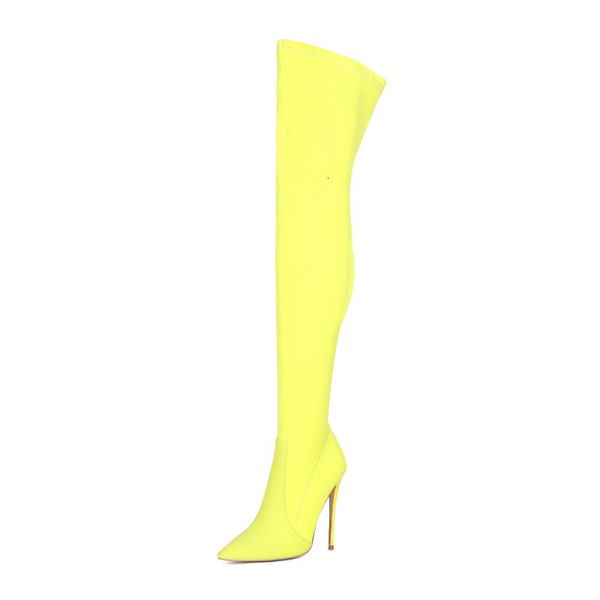 

boots ol omm woman on the knee flexible stiletto boots high heels nice tip of foot 6 colour girls'party shoes and size 3-13 qvkw, Black