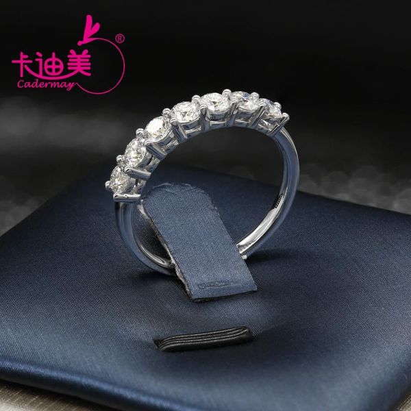 

cluster rings cadermay simple 18k/14k gold moissanite eternity ring band 3mm 3.5mm d vvs1 7 round stone engagement anniversary, Golden;silver