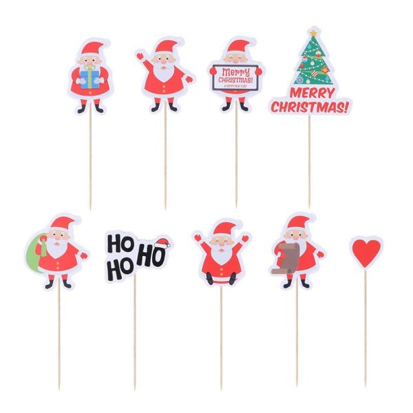 

other festive & party supplies 9pcs santa claus cake cupcake decorative ers muffin food fruit picks favors decoration