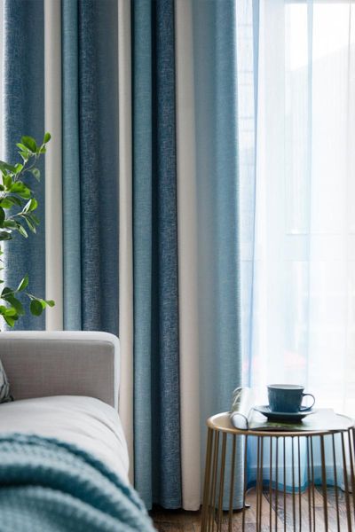 

curtains bei ou gentry modern living room cotton linen light luxury gradient mediterranean bedroom light-shielding curtain & drapes