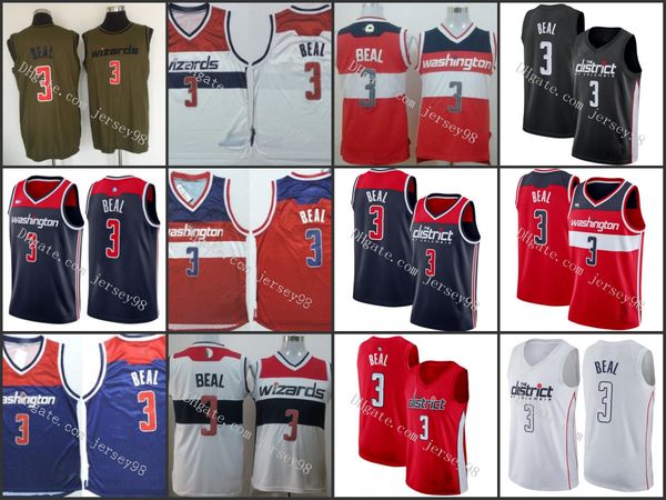 

washington wizards men white 3 beal retro basketball jerseys, Black