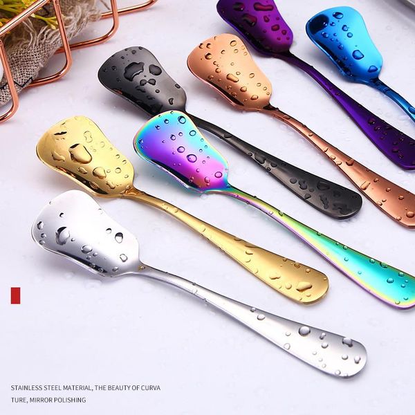 Aço Inoxidável Talheres Plated Color Color Forquilha Colher Café Pratos Faca De Presente Fatia Ferramentas de Cozinha Ferramentas Barware Beber Teaspoon Ternits