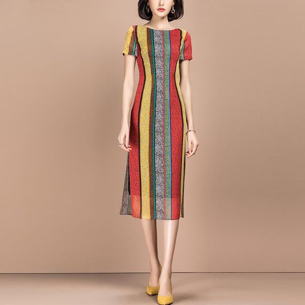 

party dresses casual 2021 summer short sleeve striped chiffon dress for women, White;black