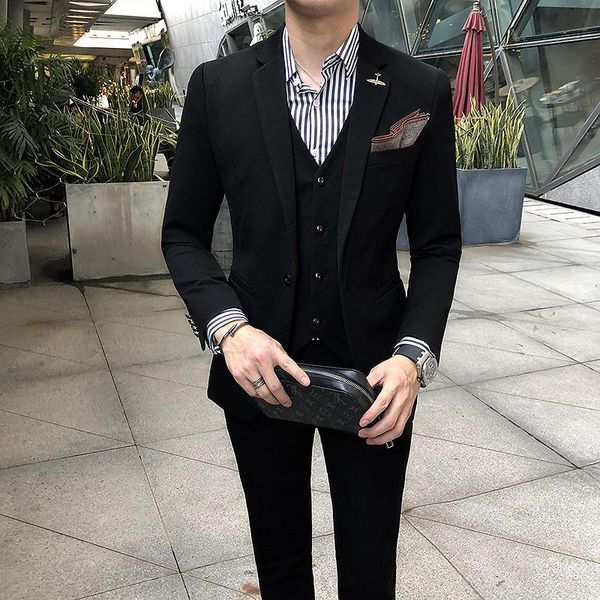 

men's suits & blazers oimg solid color business casual wear, White;black