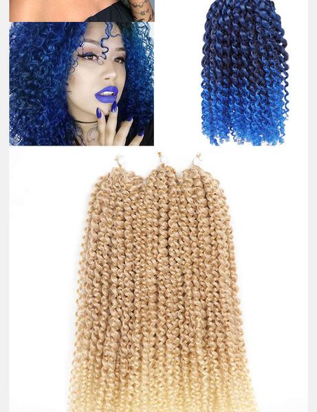 Bulbos de cabelo Tranças africanas Trança Pure Ombre Cor Curly 8 polegadas Crochet Dreadlocks Extensões Wave penteado para atacado