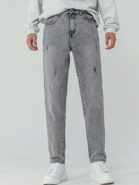 

men cat scratch bleach wash jeans 90l5#, Blue