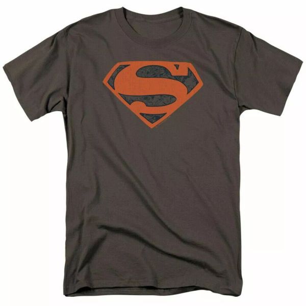 

superman vintage shield collage t shirt mens licensed dc comics tee charcoal, White;black