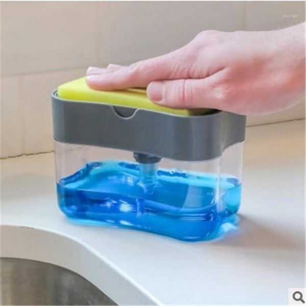 

storage bottles & jars soap pump dispenser sponge holder for dish and kitchen