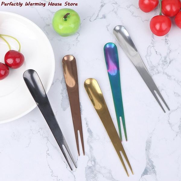

forks dessert fork spoon fruit 2 in1 multifunctional stainless steel for kids picks kitchen accessories