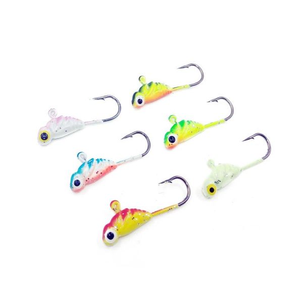

6pcs/lot winter ice fishing hook lure metal insect bait fish 26mm/1.9g lead head jigging tackle hooks