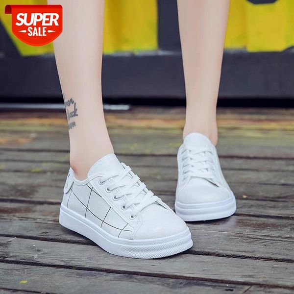 

2020 spring fall new canvas shoes female girl plaid tie with hundred-set #go3s