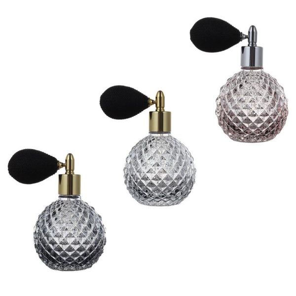 

storage bottles & jars 3pcs 100ml glass perfume bottle refillable short spray vintage atomizer