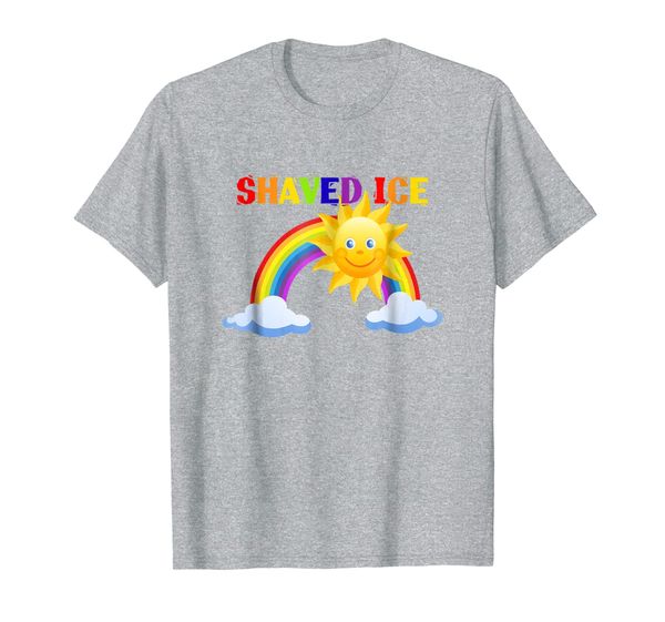 

shaved ice shirt, shave ice, snow cone food trailer vendor, White;black