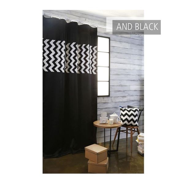 

curtain & drapes nordic black and white blackout curtains,geometric stripe wave printed drape,linen shade for living room bedroom