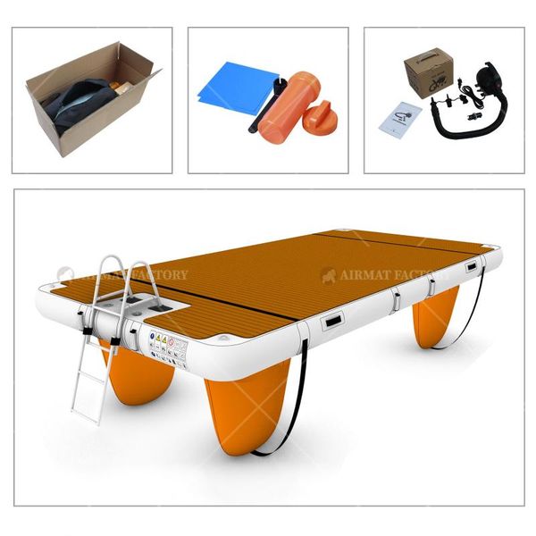 

inflatable floats & tubes airmat factory 2022 selling platform floating dock for water sea pontoon boat jet ski yacht