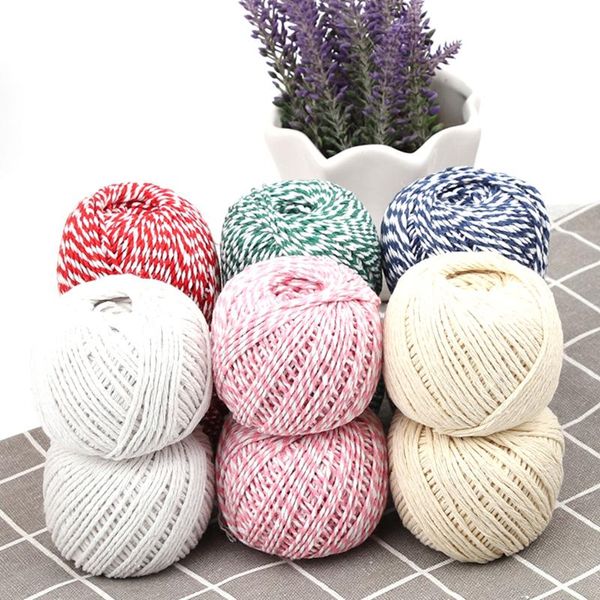 

gift wrap 2021 75m* 1.5mm double color cotton baker rope twine for christmas handmade accessories party decoration diy