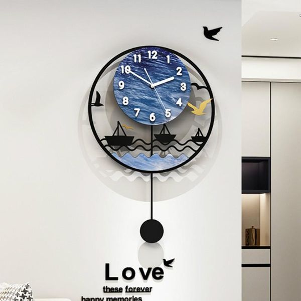 

wall clocks acrylic creative clock nordic art rural nautical silent luxury living room reloj pared home decortion wf50wc
